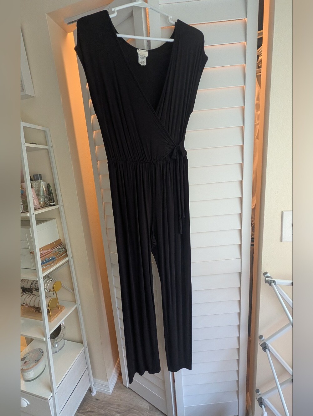 Black Wrap Front Jumpsuit